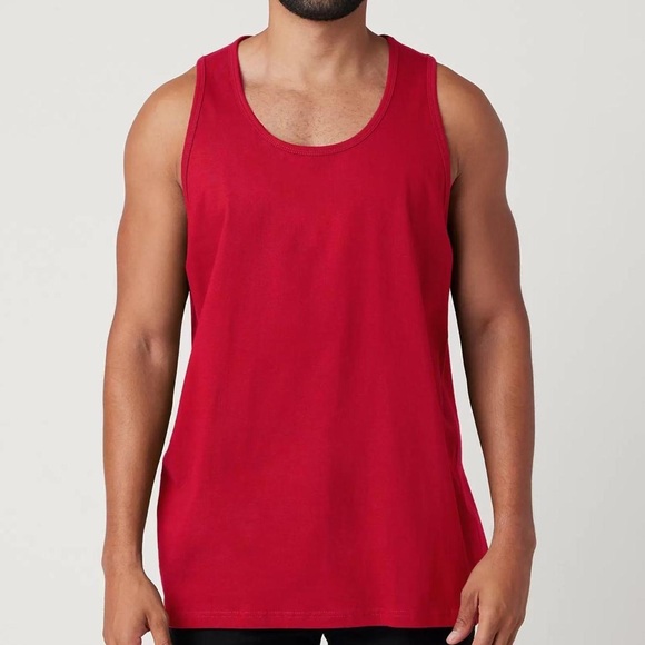 Men’s red y2k gym athlete attire tanktop workout stylish sleeveless active shirt - Picture 10 of 10